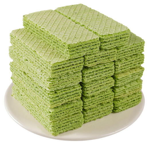 【酥脆醇香口感！青汁威化饼干】身轻如燕、口感细腻，嘴里爽脆可口，香气四溢，早餐零食下午茶点威化饼健康 商品图2