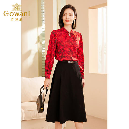 乔万尼衬衫秋季新款女长袖提花设计洋气时髦春秋ET3C641 商品图2