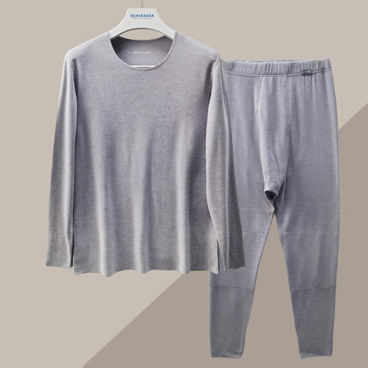 【抗菌暖肤绒】SCHIESSER德国舒雅男士63.3%粘纤27.1%腈纶+9.6%氨纶保暖衣套装35/21827W 商品图2