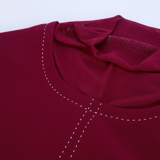 NG856斯尔丽2023新款假两件式马甲配半高领好穿减龄连衣裙 商品图4