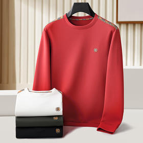 【新款DK】大依优型大码男印花卫衣长袖圆领宽松立体显瘦加肥加大舒适秋季上衣胖子