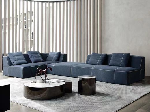 栖居 简奢 无扶三+单扶三+塌 (羊绒麻布)进口绒布，全实木框架+高订脚[免费送装，偏远地区除外] 商品图0