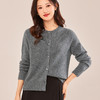 秋冬宽松大码针织开衫，无缝一体点子纱100纯羊毛衫女圆领毛衣外套CC-5831 商品缩略图2