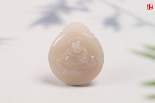 和田藕粉玉布袋佛  配精美挂绳 商品图0