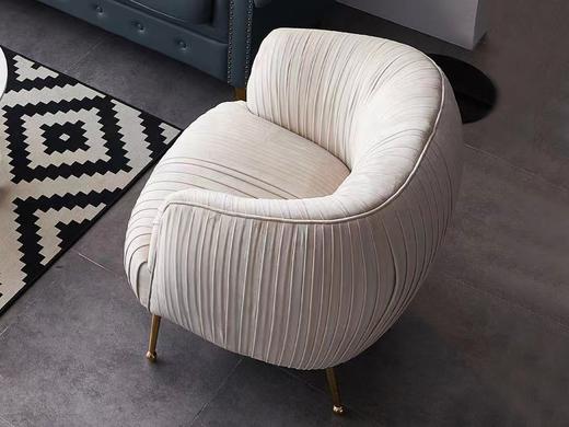 佐梵 休闲椅 轻 桦木框架+进口蛇形弹+带+定位线+45密度纯海绵+封釉防锈脚架+绒布[免费送装，偏远地区除外] 商品图2