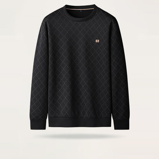 【新款DK】大依优型大码男空气层满印印花卫衣长袖圆领宽松立体显瘦加肥加大舒适秋季上衣胖子 商品图0