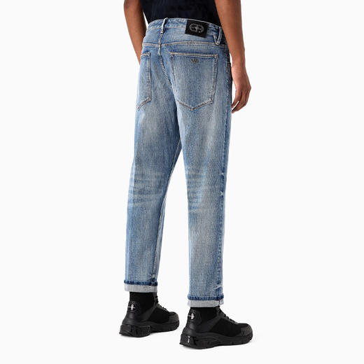 EMPORIO ARMANI 阿玛尼 男士J69 Denim Lab 宽松镶边休闲牛仔裤 蓝色 6R1J69 1DQTZ 0943 商品图2