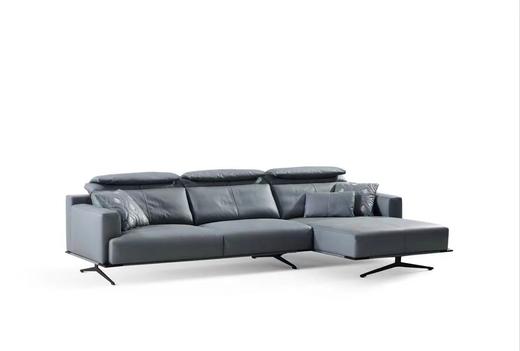 爱依家居 进口头层牛皮+实木+多层板“S”型+高客度+15D棉填充[免费送装，偏远地区除外] 商品图0