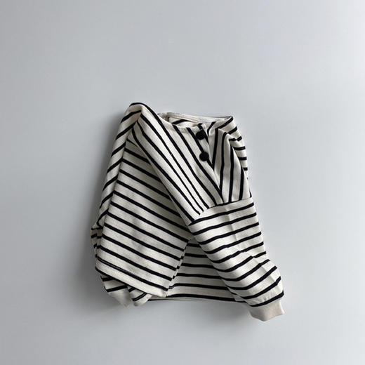 【圆领设计，简约大方！】2023韩版婴幼童装条纹圆领长袖T恤儿童肩开扣休闲打底衫春秋款lm 商品图4