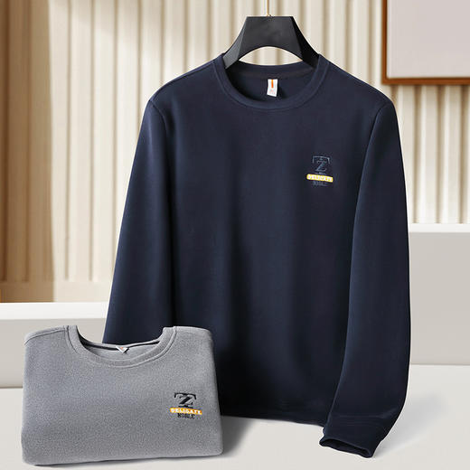 【加绒】【新款DK】大依优型大码男印花加绒卫衣长袖圆领宽松立体显瘦加肥加大舒适上衣胖子 商品图3