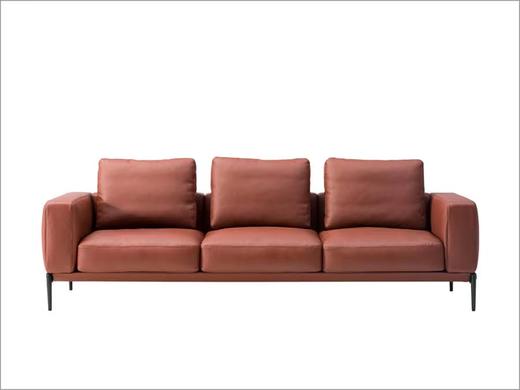 栖居 沙发 简奢 B级真皮半皮+实木内架+羽绒填充活动包+铁制底架+喷漆铁脚[免费送装，偏远地区除外] 商品图1