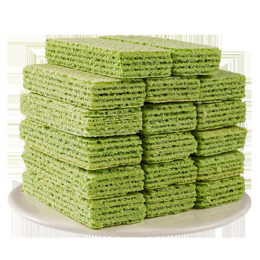 【酥脆醇香口感！青汁威化饼干】身轻如燕、口感细腻，嘴里爽脆可口，香气四溢，早餐零食下午茶点威化饼健康 商品图3