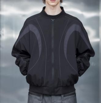 R-49PERCENT 492023AW/060Q 撞色拼接反光条运动圆领拉链夹克 商品图0