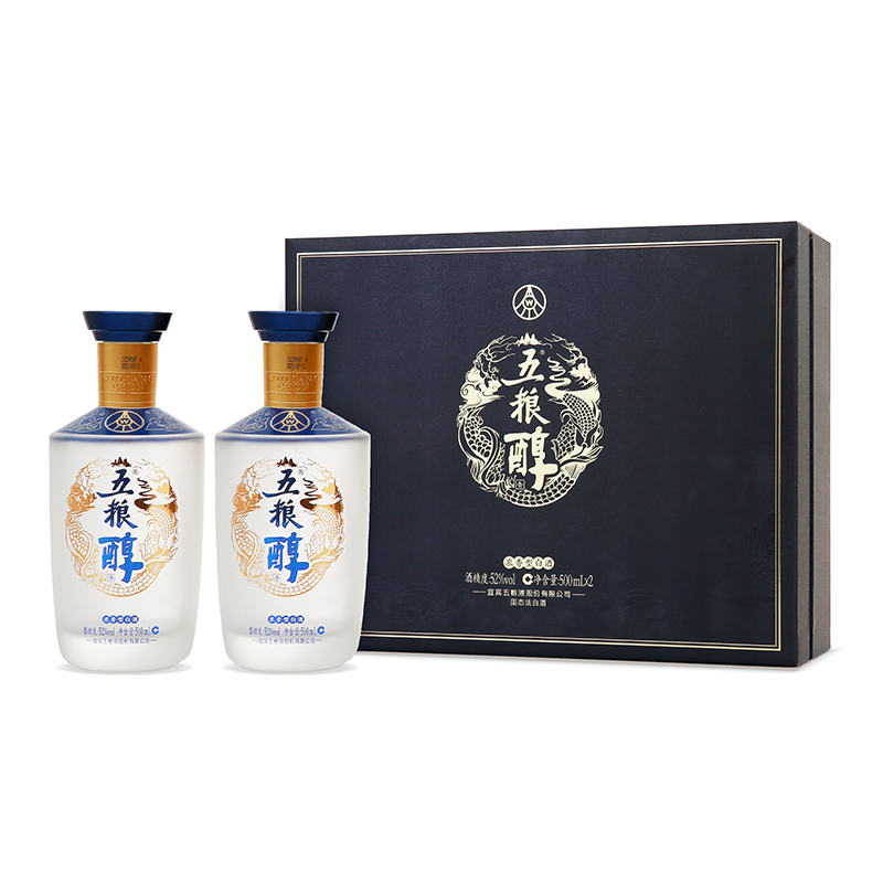五粮醇·醇香系列·银装礼盒（内含五粮醇 52度 500mLx2瓶)*1套