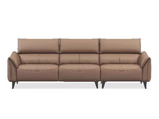 左右 电动四人位 现代极简 进口头层生皮+PVC实木框架+进口的高回弹性海绵+碳素钢脚[免费送装，偏远地区除外] 商品图1