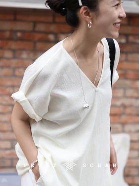 春华秋实 纯银法式纽花圆球项链