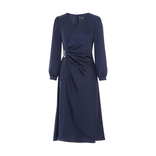 EITIE爱特爱秋季新款纯色百搭洋气收腰连衣裙C2307244 商品图5