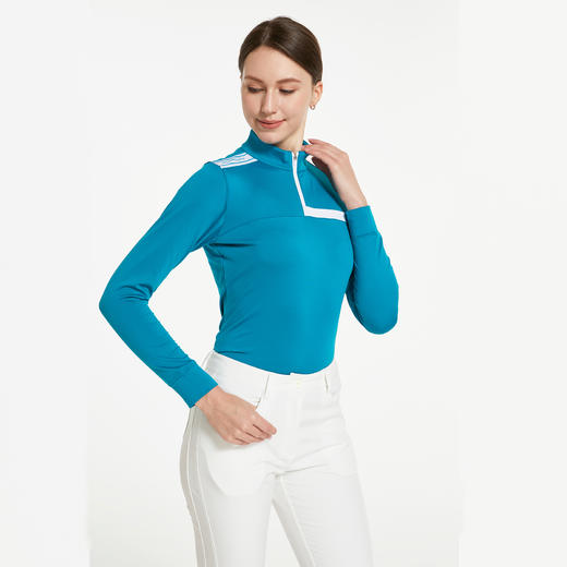 BMW-301C( PROSIMON高尔夫秋冬女款简约撞色拼接长袖POLO衫) 商品图4