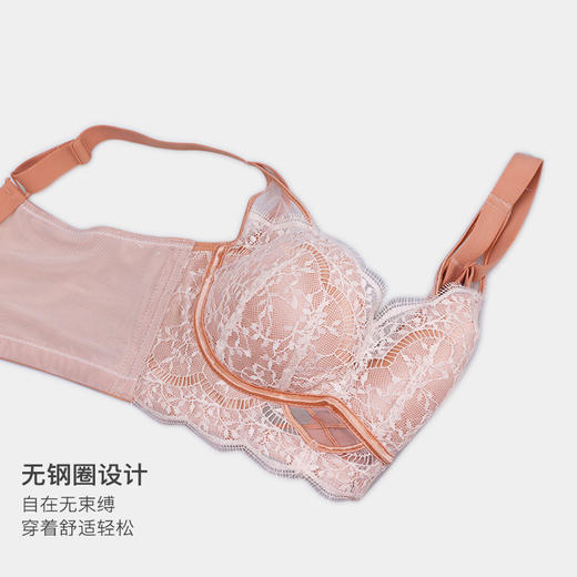 美季美优H法式撞色蕾丝中厚杯文胸W352B11 商品图3