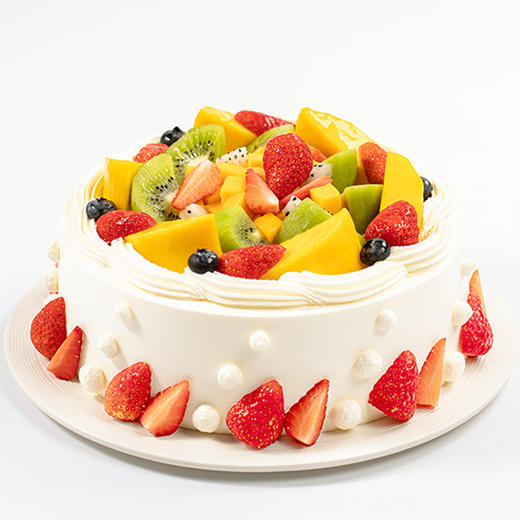 【热销50w+】浪漫果纷水果生日蛋糕，5种新鲜水果x绵软蛋糕胚。（厦门幸福西饼蛋糕） 商品图0