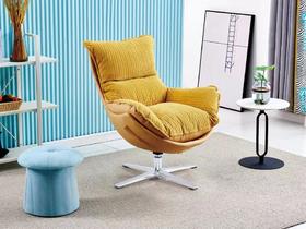 椅世界 简 休闲椅 面料棉麻+防水科技布 填充高密海绵 基材木板压弯 脚架 合金 (360旋转)[免费送装，偏远地区除外]