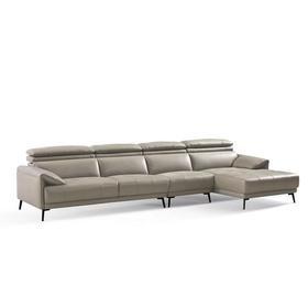 爱依家居 进口头层牛皮+实木+多层板“S”型簧+高密度+羽绒+15D棉填充[免费送装，偏远地区除外]