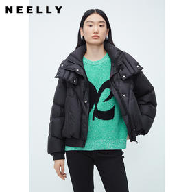翻领羽绒服女短款慵懒风NEELLY纳俪商场同款休闲韩版泡芙羽绒外套N23102L01063