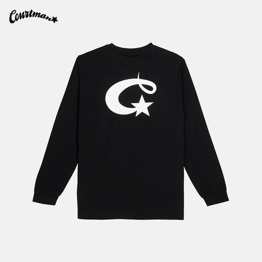 COURTMAN长袖T恤C星印花2023秋季新品运动休闲美式百搭宽松上衣潮 商品图1