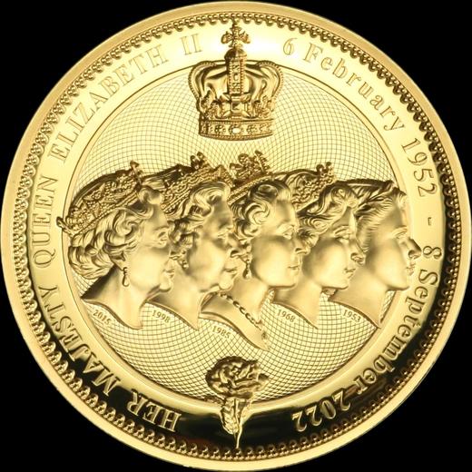 【预定】2022年怀念英女王伊丽莎白二世弧形高浮雕精制纪念币 商品图0