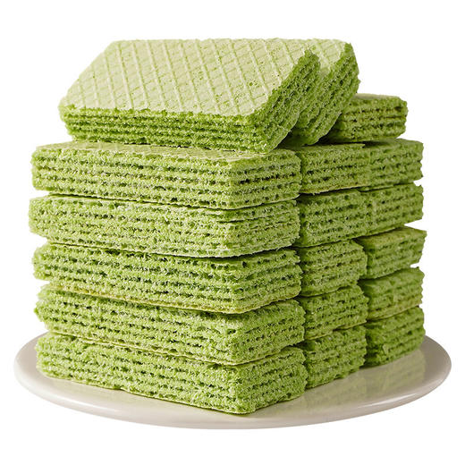 【酥脆醇香口感！青汁威化饼干】身轻如燕、口感细腻，嘴里爽脆可口，香气四溢，早餐零食下午茶点威化饼健康 商品图0