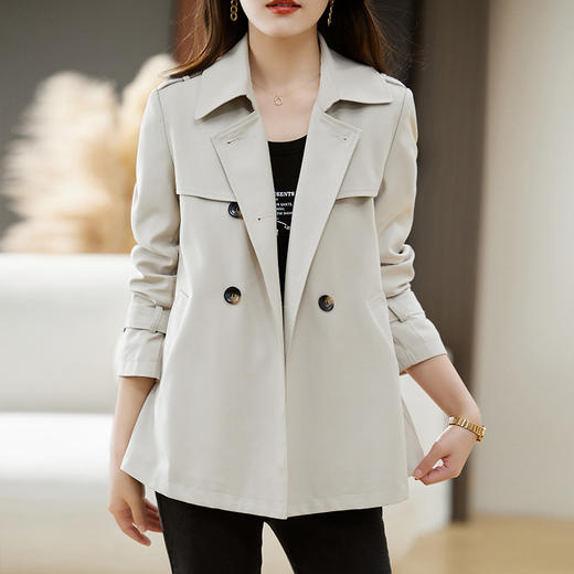 时尚韩版，宽松休闲短款风衣HR-ZYF2392 商品图4