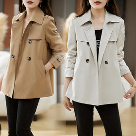 时尚韩版，宽松休闲短款风衣HR-ZYF2392