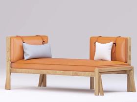 遇见 寂风 贵妃椅 北美进口白蜡木+马鞍皮[免费送装，偏远地区除外]