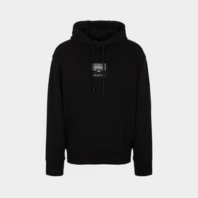 EMPORIO ARMANI 阿玛尼 男士徽标刺绣棉质连帽卫衣 黑色 6R1MCN 1JWPZ 0999