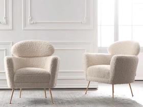 椅世界 简 休闲椅 羊毛+镜面金色脚[免费送装，偏远地区除外]