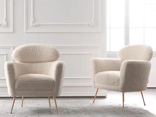 椅世界 简 休闲椅 羊毛+镜面金色脚[免费送装，偏远地区除外] 商品图0