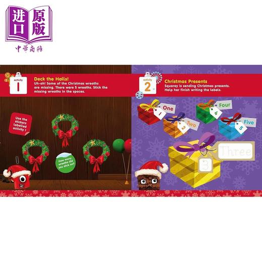 【中商原版】数字积木字母积木圣诞贴纸乐2 Numberblocks Christmas Sticker Fun英文原版 儿童活动玩具书 卡通动画节日贴纸书 商品图1