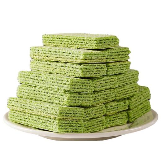 【酥脆醇香口感！青汁威化饼干】身轻如燕、口感细腻，嘴里爽脆可口，香气四溢，早餐零食下午茶点威化饼健康 商品图1