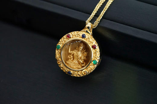 18K+22K金文殊菩萨嘎乌盒 吊坠 特价 商品图3