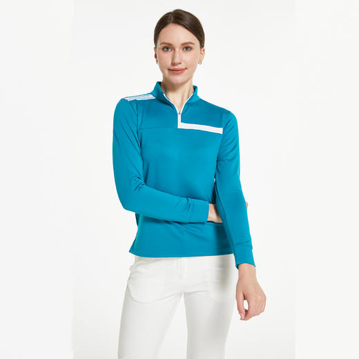 BMW-301C( PROSIMON高尔夫秋冬女款简约撞色拼接长袖POLO衫) 商品图2