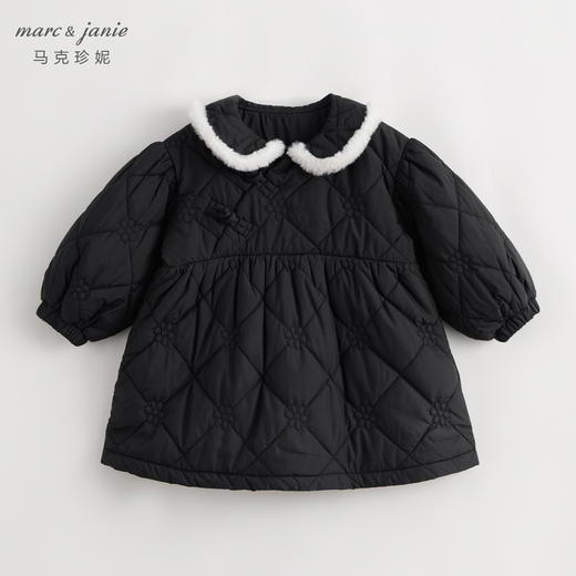 马克珍妮秋冬装新款 女童娃娃领盘扣夹棉连衣裙 232078 商品图1