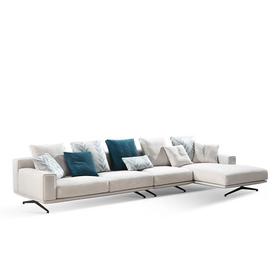 爱依家居 环保亲肤面料 实木+多层板“S”型+高密度超回弹海绵 金属沙发脚 绒+15D棉填充[免费送装，偏远地区除外]