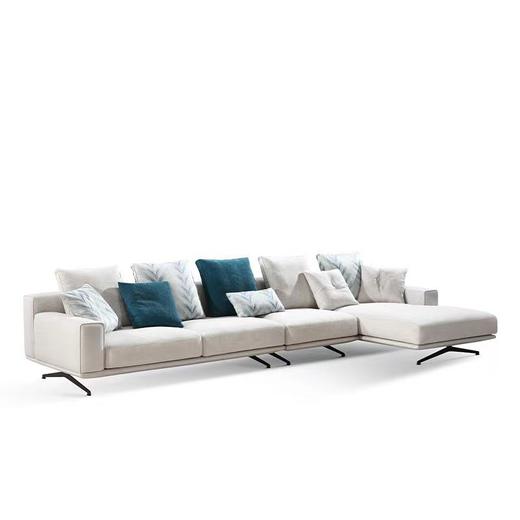 爱依家居 环保亲肤面料 实木+多层板“S”型+高密度超回弹海绵 金属沙发脚 绒+15D棉填充[免费送装，偏远地区除外] 商品图0