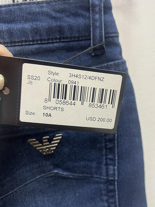 EMPORIO ARMANI/EA 阿玛尼 女童夏季休闲牛仔短裤 商品图2