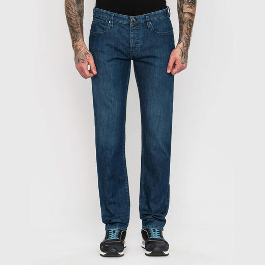 EMPORIO ARMANI 阿玛尼 男士金属徽标休闲牛仔裤 蓝色 8N1J75 1D85Z 0943 商品图0
