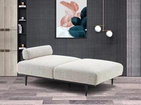 栖居 休闲椅 简奢 马鞍皮棉麻布+高回弹海绵+松木架+碳素钢金属烤漆底架[免费送装，偏远地区除外]