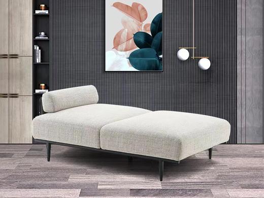 栖居 休闲椅 简奢 马鞍皮棉麻布+高回弹海绵+松木架+碳素钢金属烤漆底架[免费送装，偏远地区除外] 商品图0