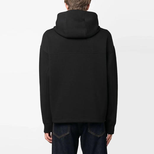 EMPORIO ARMANI 阿玛尼 男士棉质字母徽标印花连帽卫衣 黑色 6R1MCM 1JHSZ 0999 商品图2