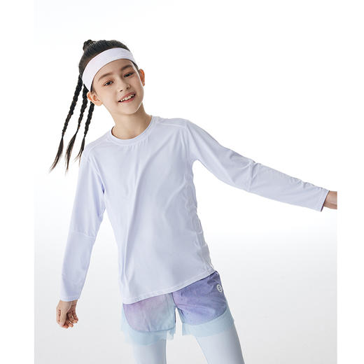 onmygame春装男女童可穿运动T恤儿童速干衣户外训练打底衫宽松圆领长袖 商品图8