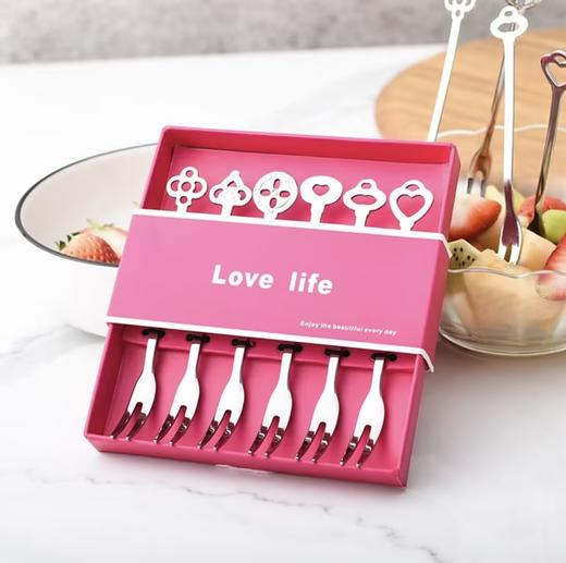 love life 不锈钢创意水果叉6件套 商品图3